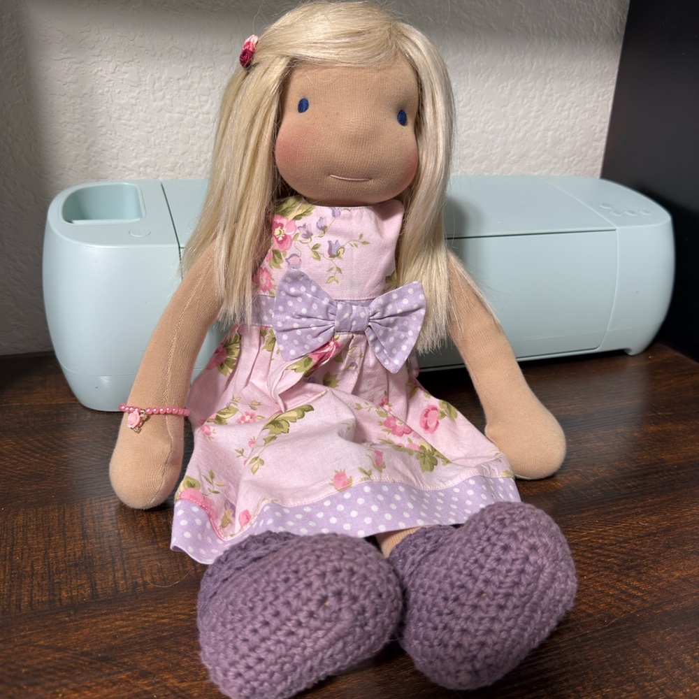 Long Blond Handmade Soft Sculpt Doll